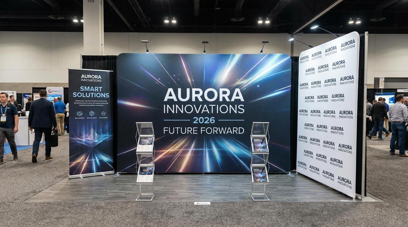 2026 Complete Trade Show Booth Setup | SL Diversified Printing trade show display booths with retractable banner step and repeat banner 10x10 trade show displays 10 hopup banner diversified printing services booth displays for trade shows retractable banner step and repeat banner 10 x 10 trade show displays