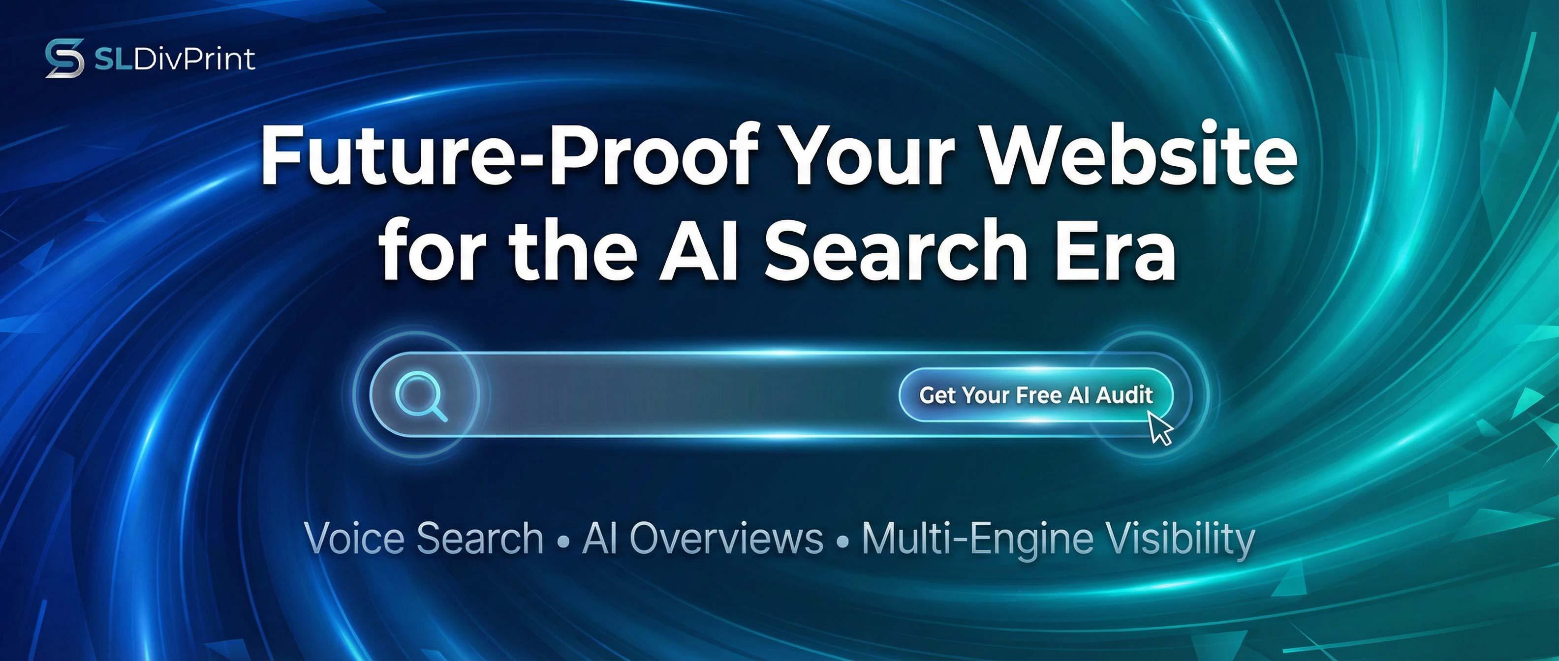 AI Search Optimization Hero Dominate AI Search Results with AI Search Optimization Services future proof your brand with SLDivPrint