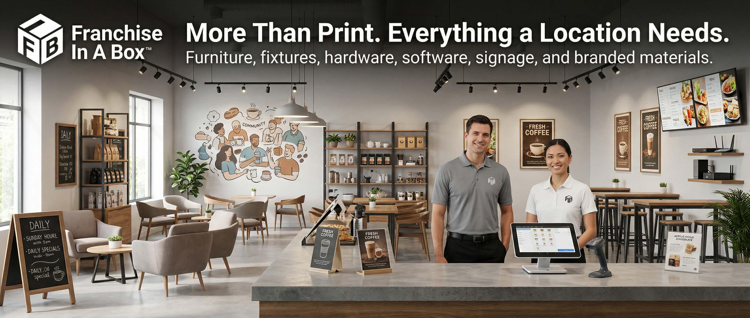 Complete Franchise Launch Solutions | SL Diversified Printing Complete Franchise Launch Solutions Franchise launch solution including furniture fixtures technology and print