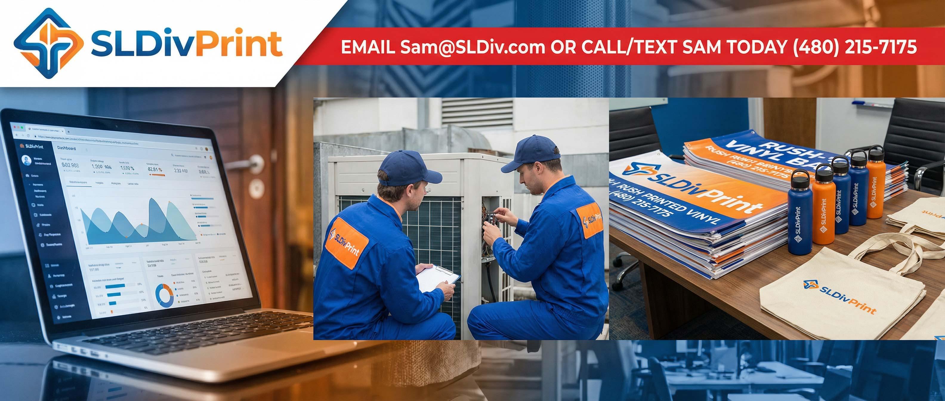 HVAC Optimization and Print Marketing Bundle. hvac optimization, hvac voice search optimization, promo products hvac, rush printing hvac, apparel branding hvac