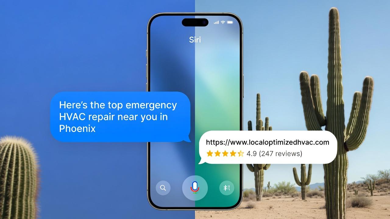 how hvac voice search optimization works siri alexa phoenix. emergency hvac near me, hvac website redesign phoenix, hvac seo phoenix, scottsdale hvac company marketing, hvac local seo services, hvac ai overviews strategy, hvac answer engine optimization, hvac generative engine optimization, hvac google business profile optimization, hvac schema markup
