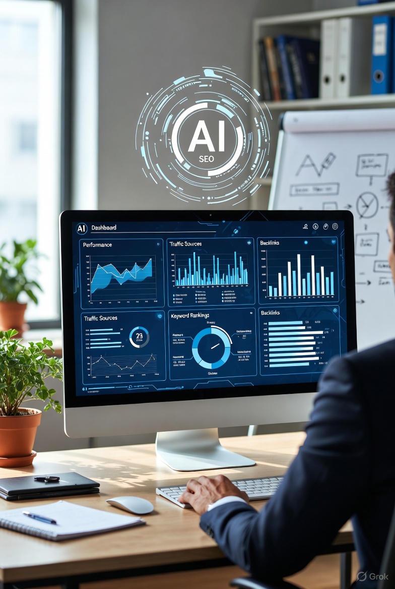 Case study graphic of AI SEO expertise boosting event brand rankings