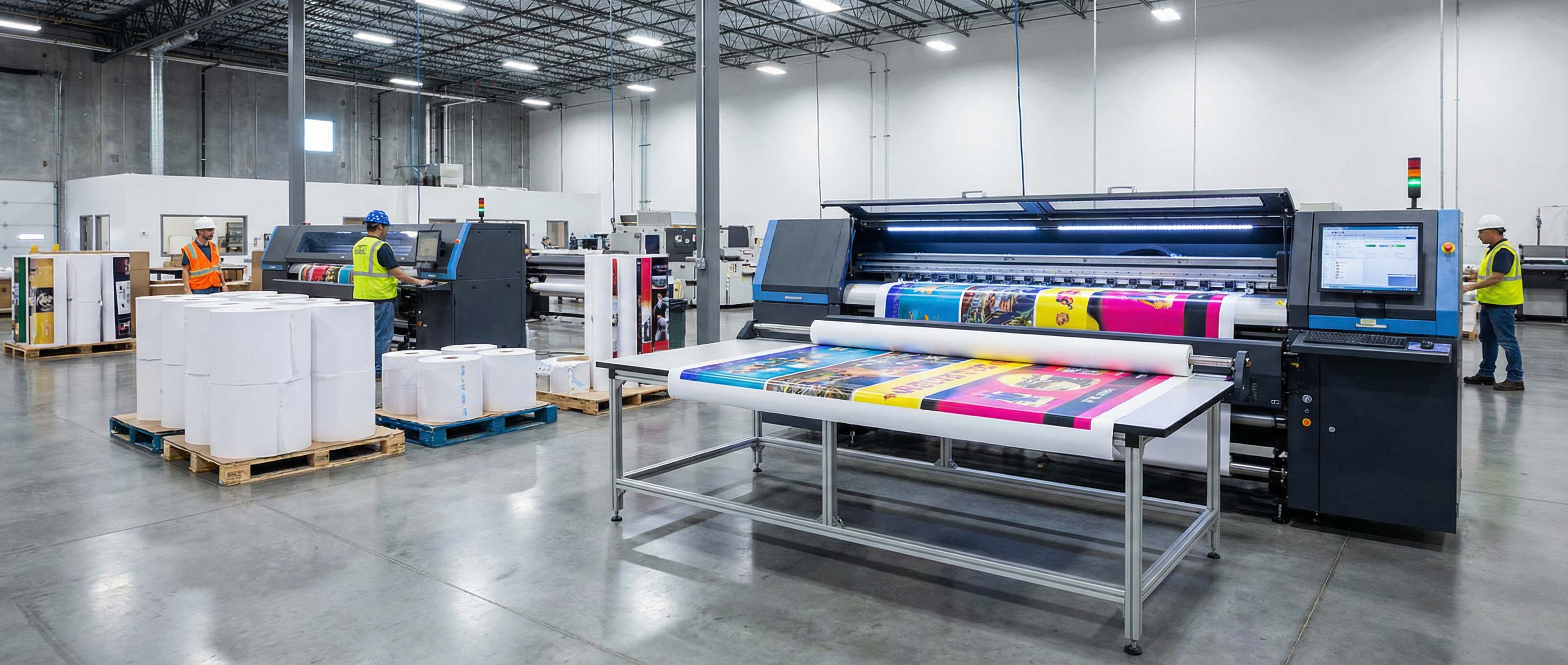 SL Diversified Printing Services facility showing high speed digital printing press Diversified Printing Services printing quote request custom apparel orders custom checks printing custom printing support 24 48 hour rush orders trade show displays printing rush printing services promotional products contact Contact SL Diversified Printing