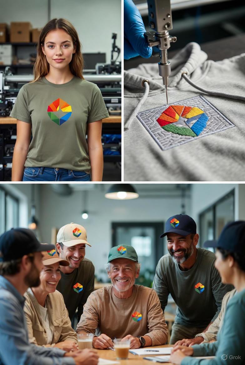 Professional embroidery services in action on a hoodie, showcasing personalized production control and screen printing quality