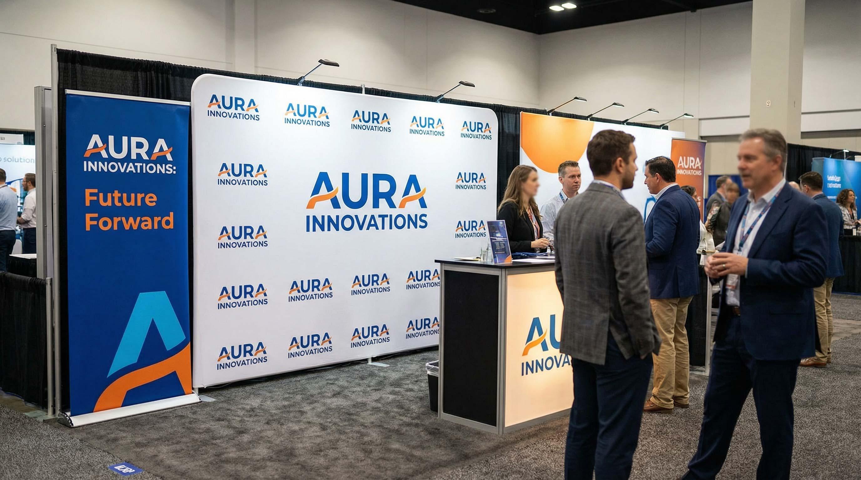 Rush Trade Show Printing Complete Booth Kit | SL Diversified Printing Trade show booth with rush printed retractable banner and large backdrop Rush Order Printing rush printing service