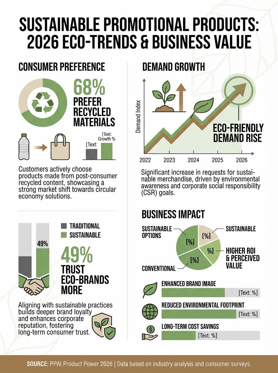 Sustainable Custom Merch Rush Order Custom Merch Trends 2026 Infographic Diversified Printing Services Merch Trends 2026 Rushorder