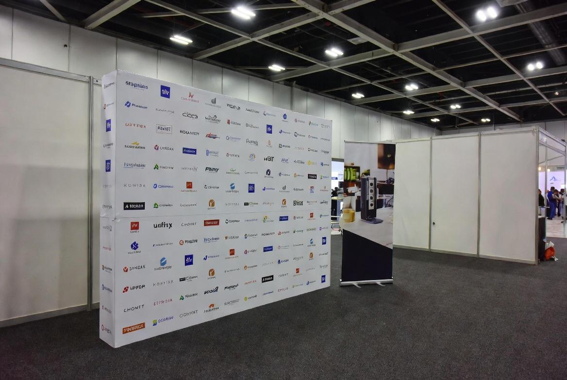 Retractable Step and Repeat Banner Sponsor Logo Wall | SL Diversified Printing Custom step and repeat retractable banner stand with repeating logos for events